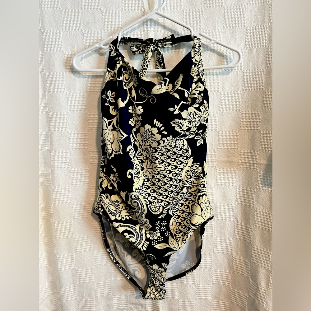 Aerin Rose Surplice Halter Swimsuit, size 14